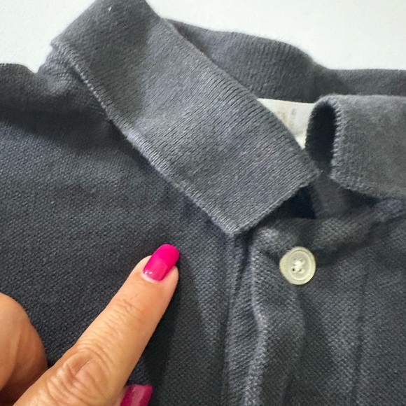 Comme des Garçon Play Kids Black Polo Shirt with Green Heart Patch. Size Large - Picture 14 of 14